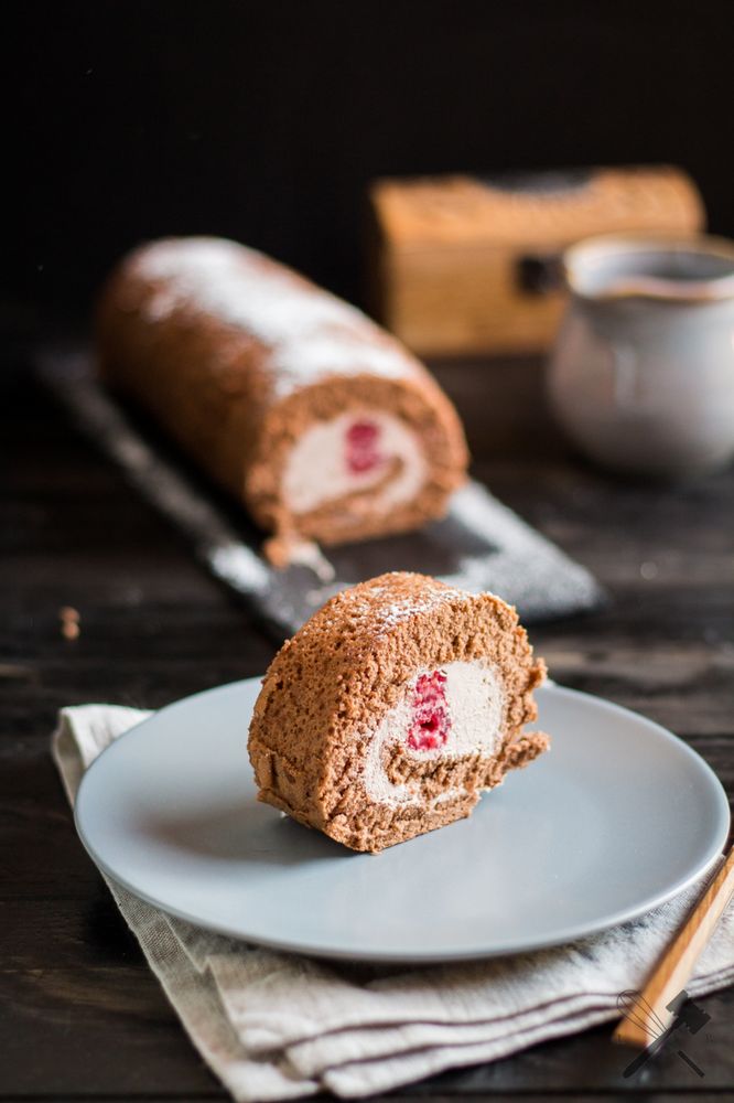 Rezeptbild: Schokoladen Himbeer Roulade