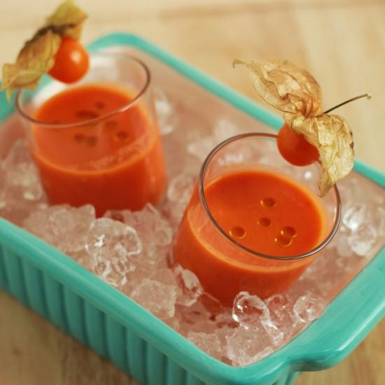 Rezeptbild: Kalte Tomaten-Melonen Suppe