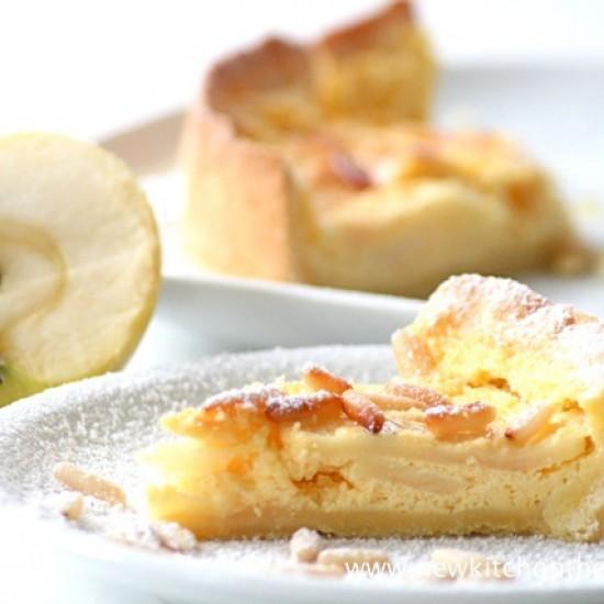 Rezeptbild: Französische Apfeltarte mit Pinienkernen