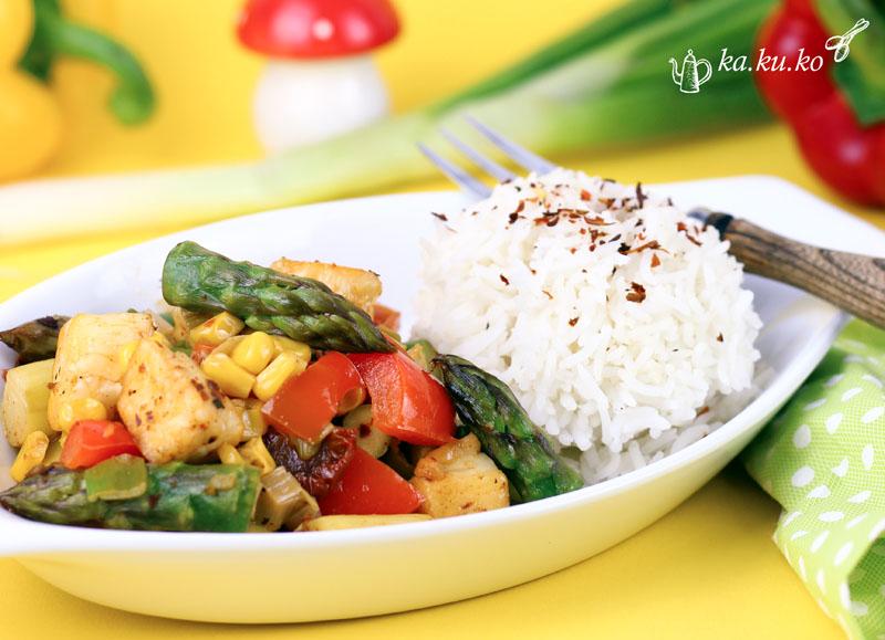 Rezeptbild: Spargel-Halloumi-Wok