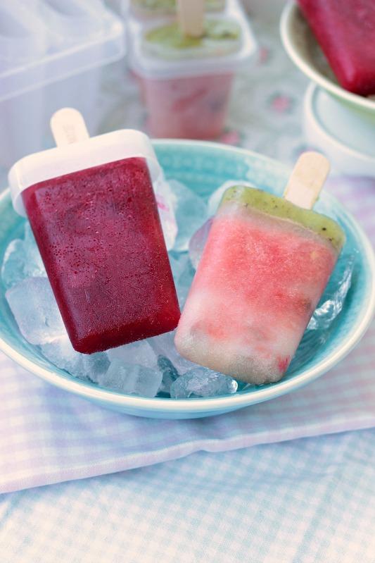 Rezeptbild: Wassermelonen Eis und Kirsch-Cranberry Popsicles