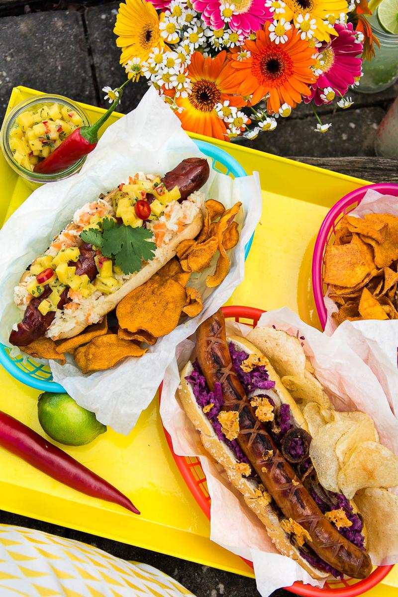 Rezeptbild: Kunterbunte Hot Dogs