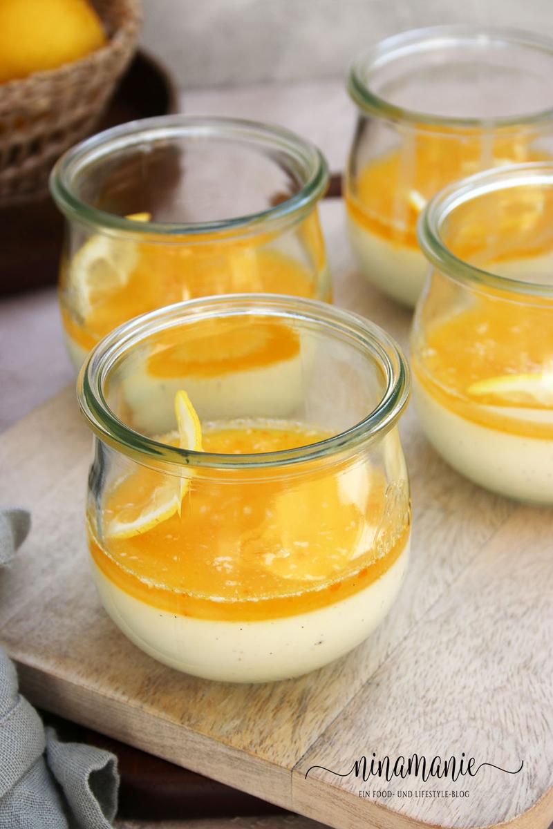 Rezeptbild: Frischkäse-Panna Cotta mit Zitrus-Honig-Topping