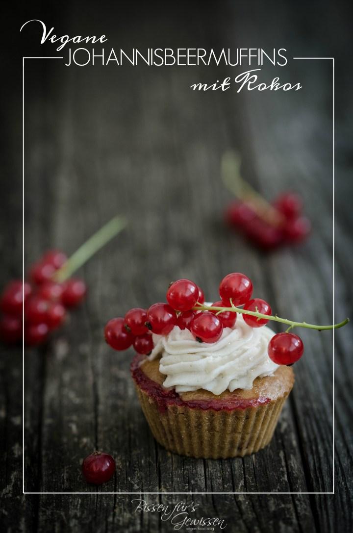 Rezeptbild: Vegane Johannisbeer Muffins mit Kokos