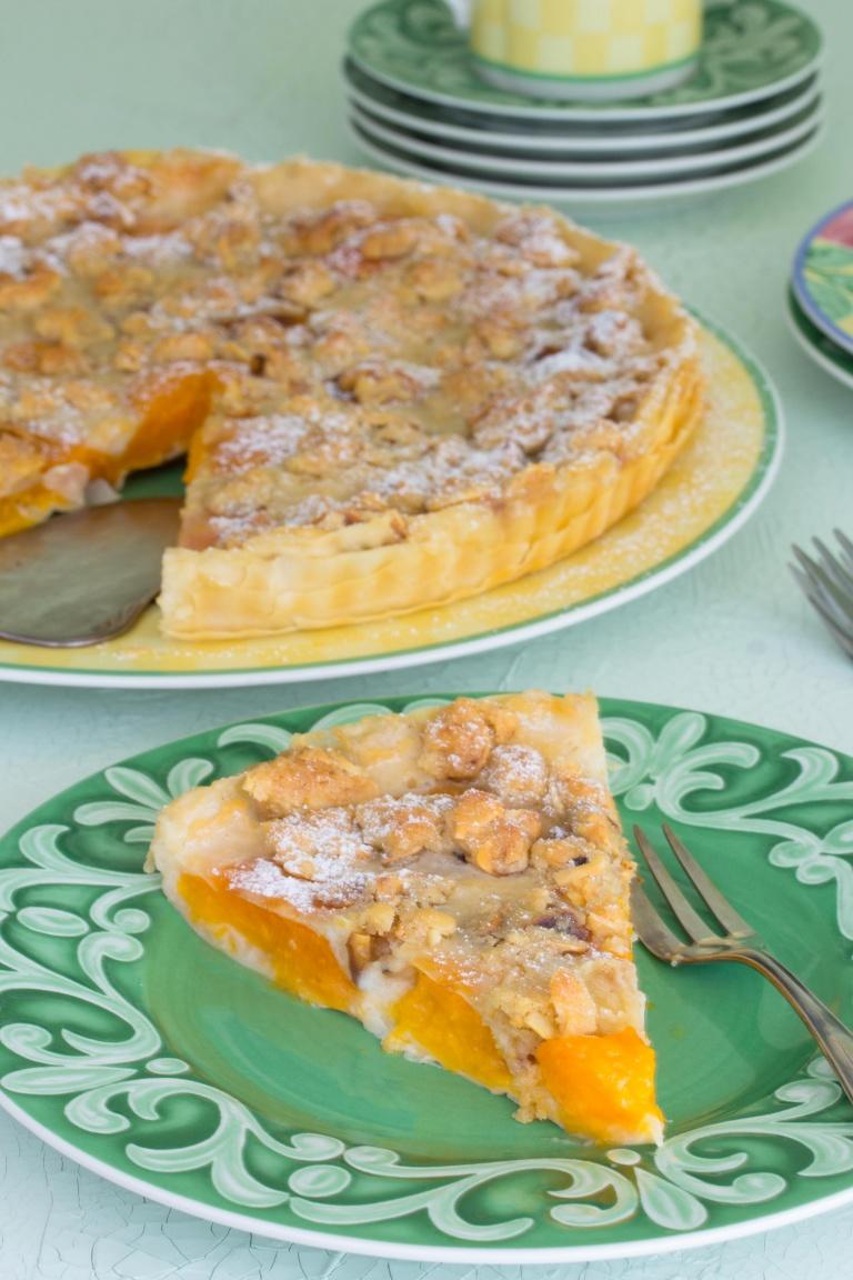 Rezeptbild: Aprikosentarte mit Mandelstreuseln (vegan)