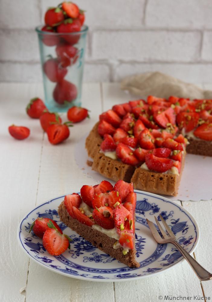Rezeptbild: Erdbeerkuchen mit Schokoboden