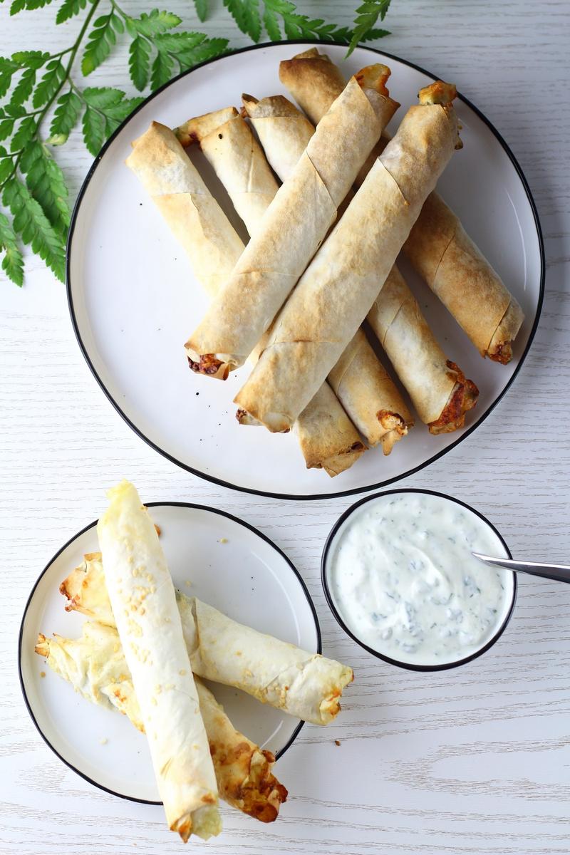 Rezeptbild: Selbstgemachte Börek mit zweierlei Füllungen aus der Heißluftfritteuse