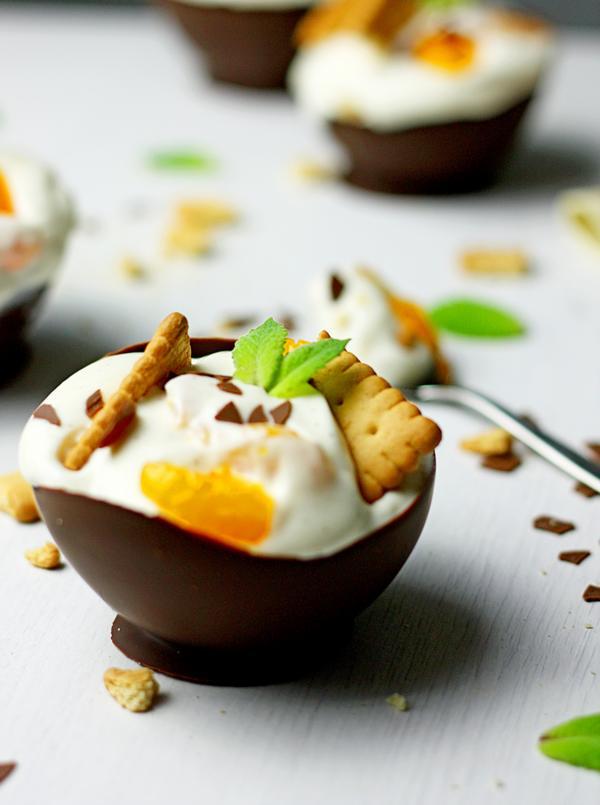 Rezeptbild: Käsesahnedessert im Schokocup