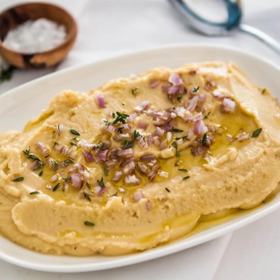 Rezeptbild: Fava mit Schalotten-Thymian-Vinaigrette