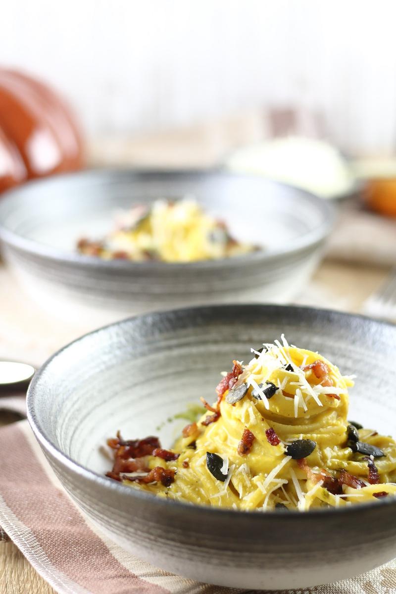 Rezeptbild: Cremige Kürbispasta mit einer feinen Butternut-Kürbissauce