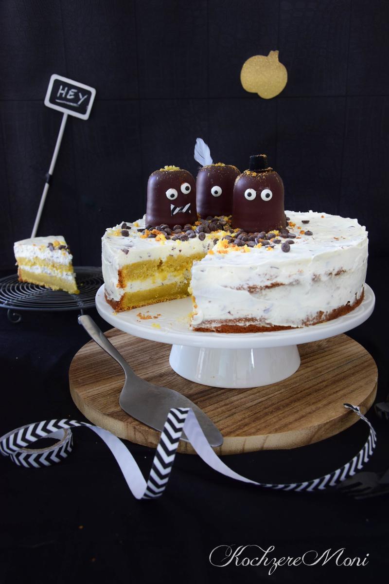 Rezeptbild: Apfel Kürbis Torte mit Schokokusscreme