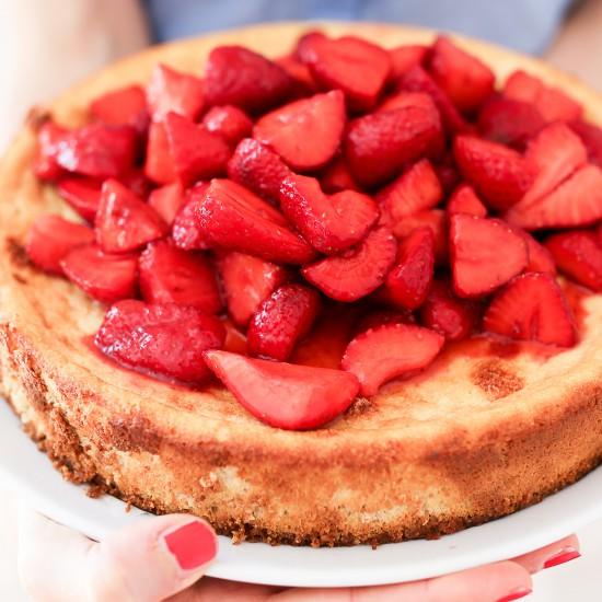 Rezeptbild: Käsekuchen mit Erdbeeren