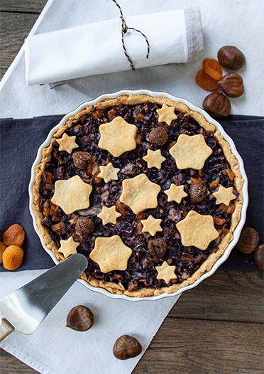 Rezeptbild: Rotkohl-Maronen-Quiche