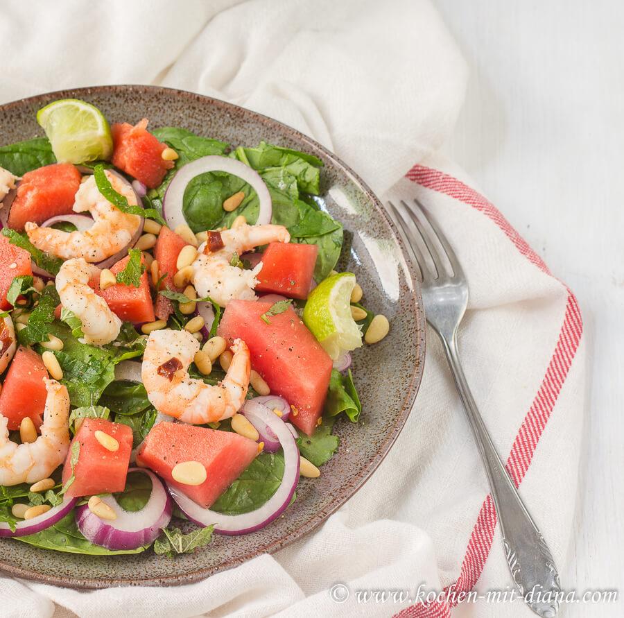 Rezeptbild: Wassermelonen-Garnelen-Salat 