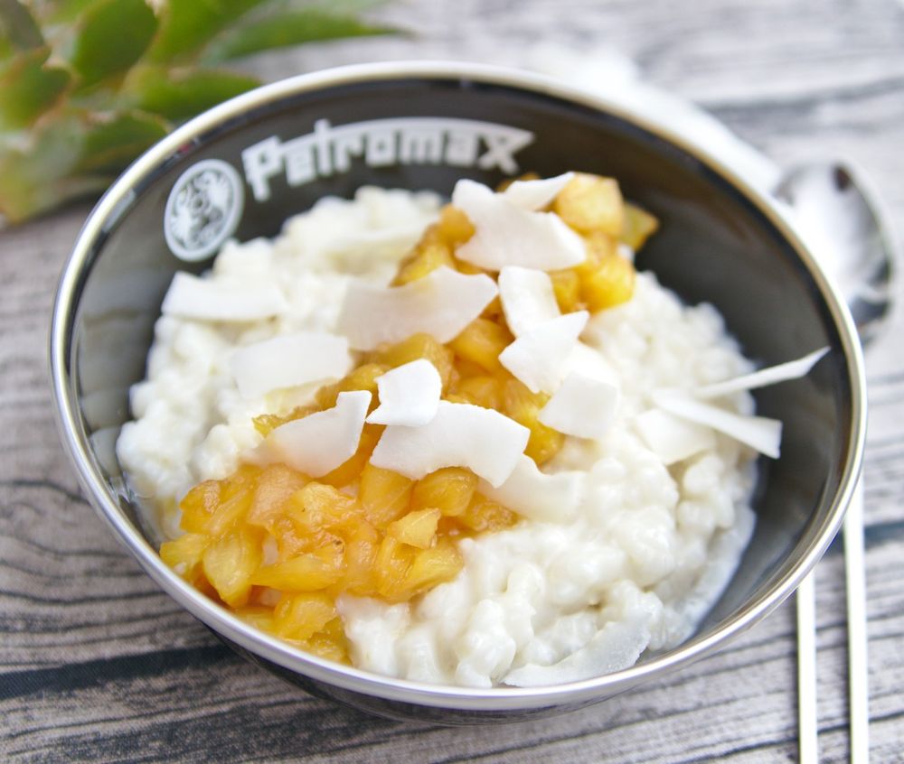 Rezeptbild: Kokosmilchreis mit karamellisierter Ananas