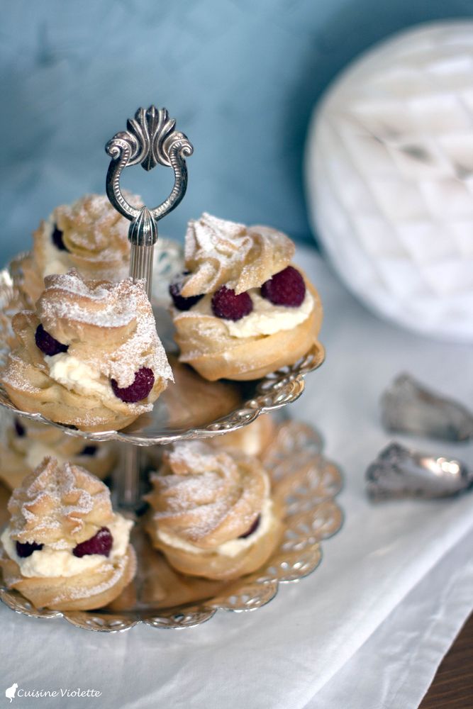 Rezeptbild: Windbeutel mit Himbeeren