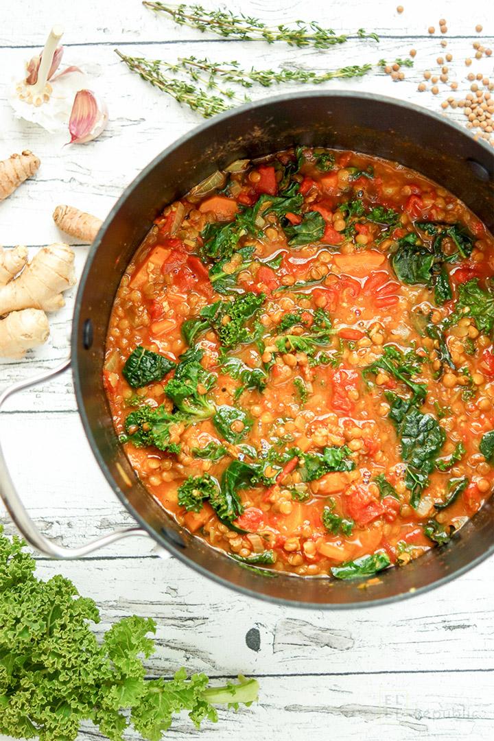 Rezeptbild: Linsensuppe mit Kurkuma und Ingwer