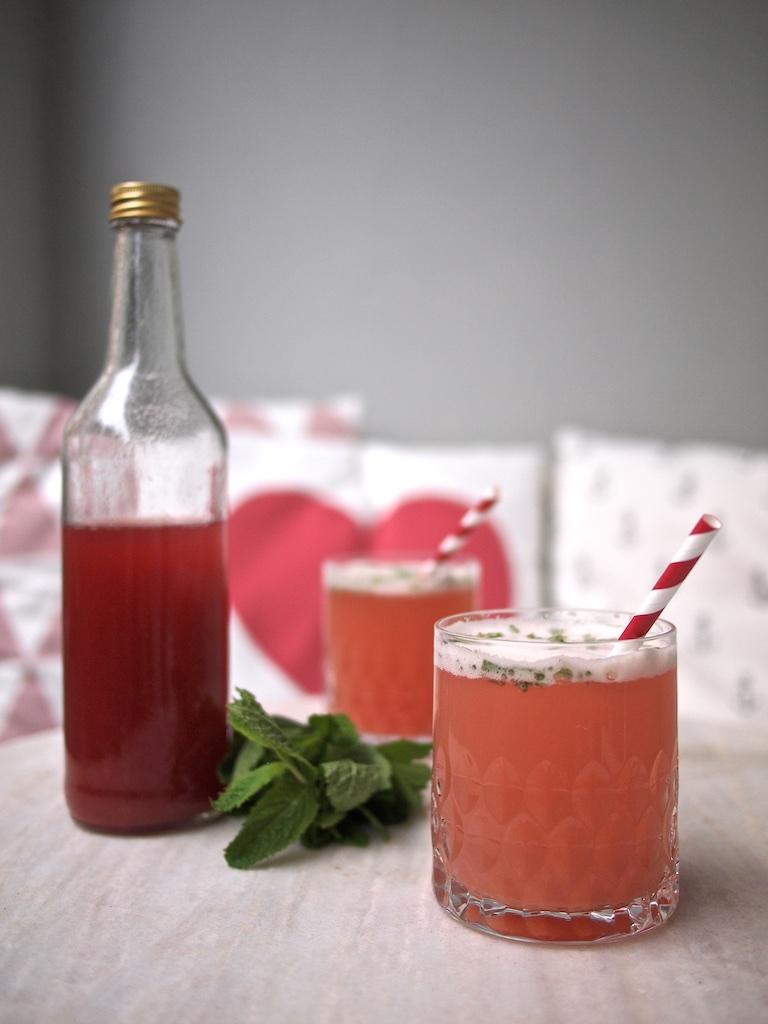 Rezeptbild: Rhabarber-Minz-Limonade