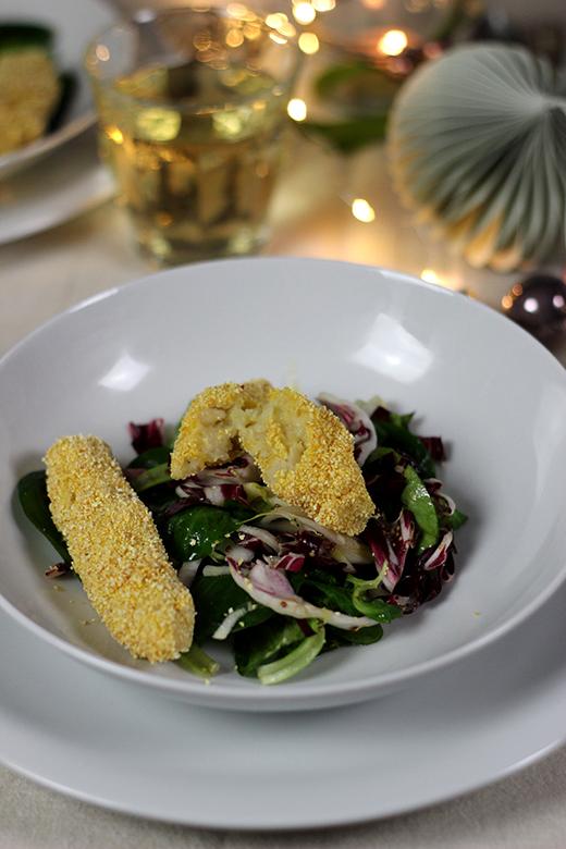 Rezeptbild: Wintersalat mit Orangenvinaigrette und Selleriekroketten