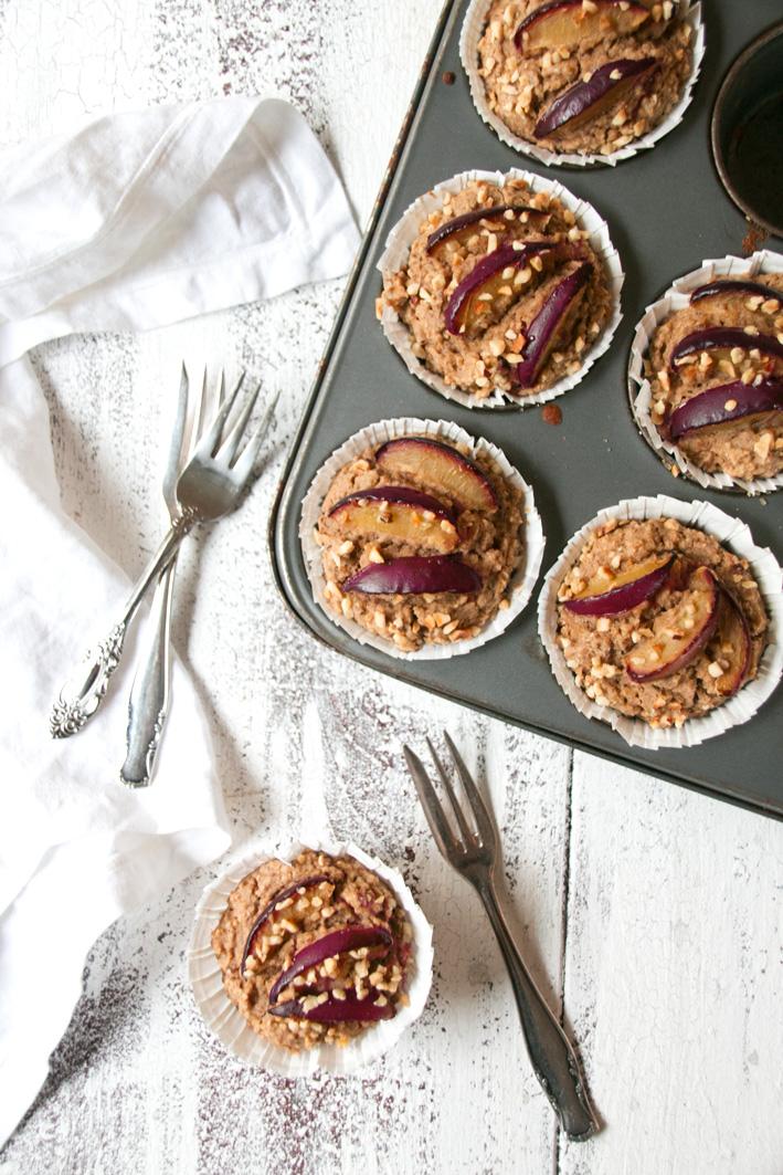 Rezeptbild: Hirsemuffins mit Zwetschgen