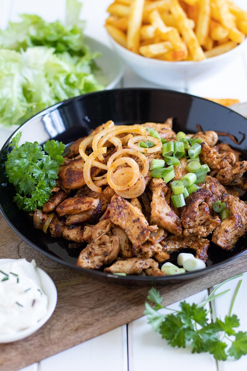 Rezeptbild: Gyros aus der Pfanne mit Putenfleisch