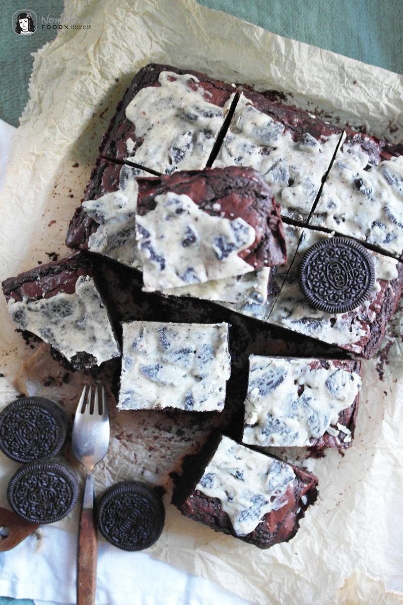 Rezeptbild: Double Chocolate Cookies and Cream Oreo Brownies