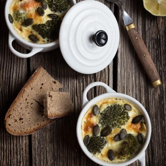 Rezeptbild: Brokkoli & Lachs Gratin