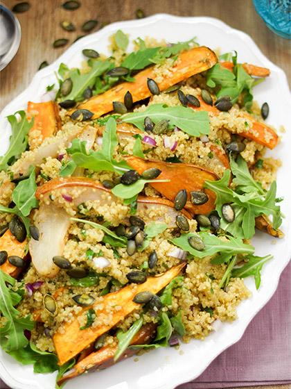 Rezeptbild: Süßkartoffel-Birnen Salat mit Quinoa