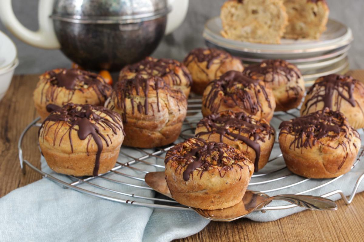 Rezeptbild: Vegane Bananen-Erdnuss-Schnecken