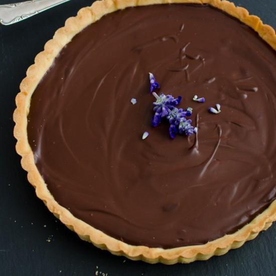 Rezeptbild: Schokoladentarte mit Crème fraîche