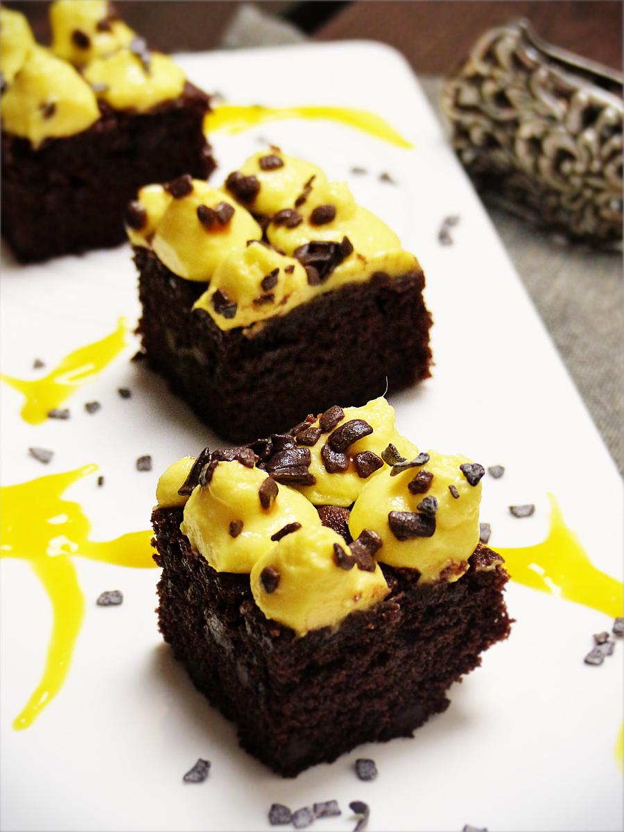 Rezeptbild: Brownie mit Mango Cheese Cream