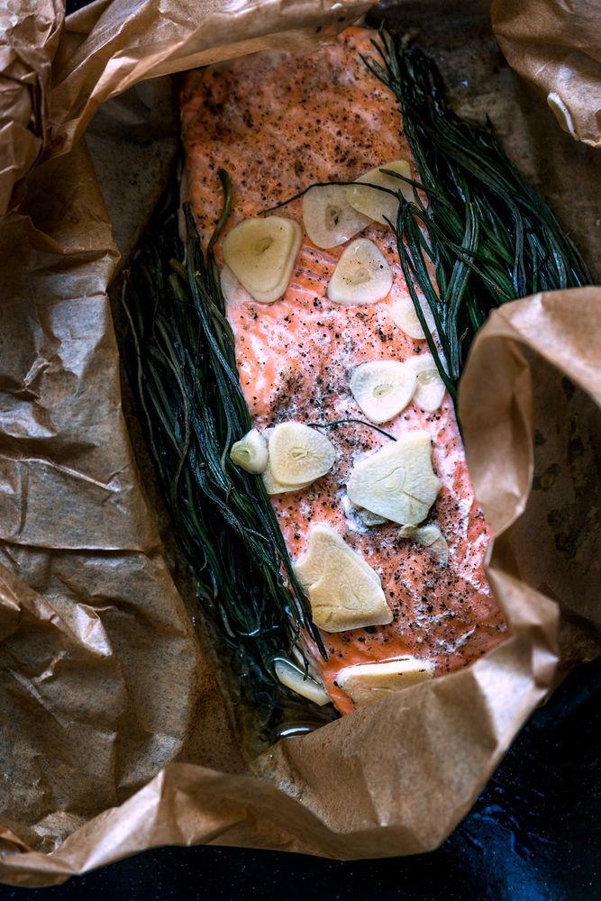 Rezeptbild: Lachs mit Barba di Frate