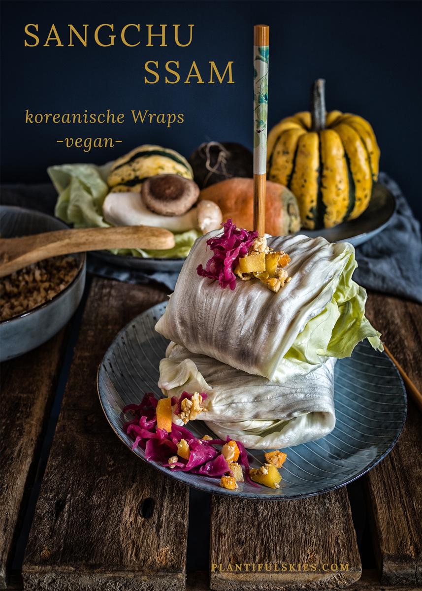 Rezeptbild: Koreanisch Vegan: Sangchu Ssam, vegane Salat Wraps