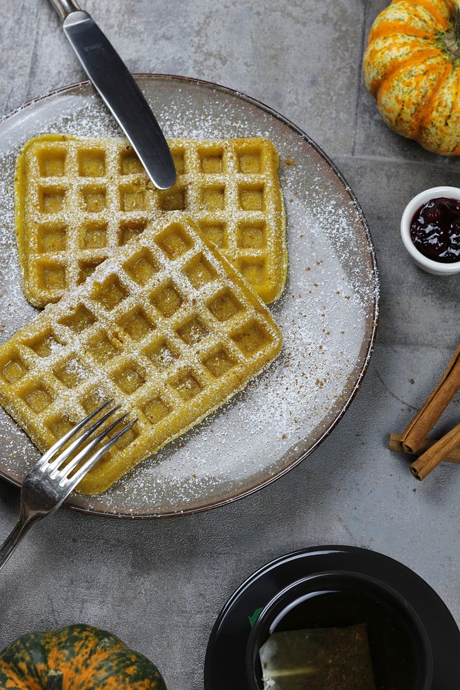 Rezeptbild: Vegane Kürbiswaffeln