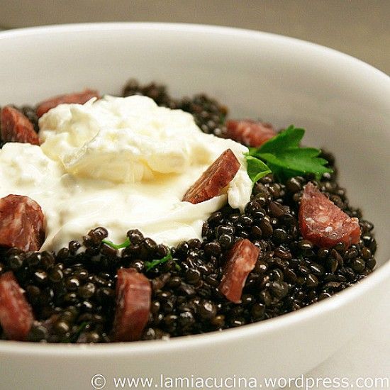 Rezeptbild: Burrata mit Balsamico-Linsen
