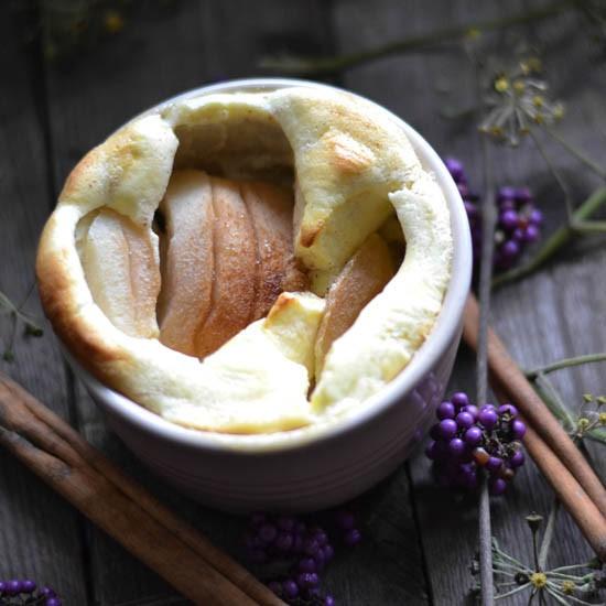 Rezeptbild: Quarkauflauf mit Birne