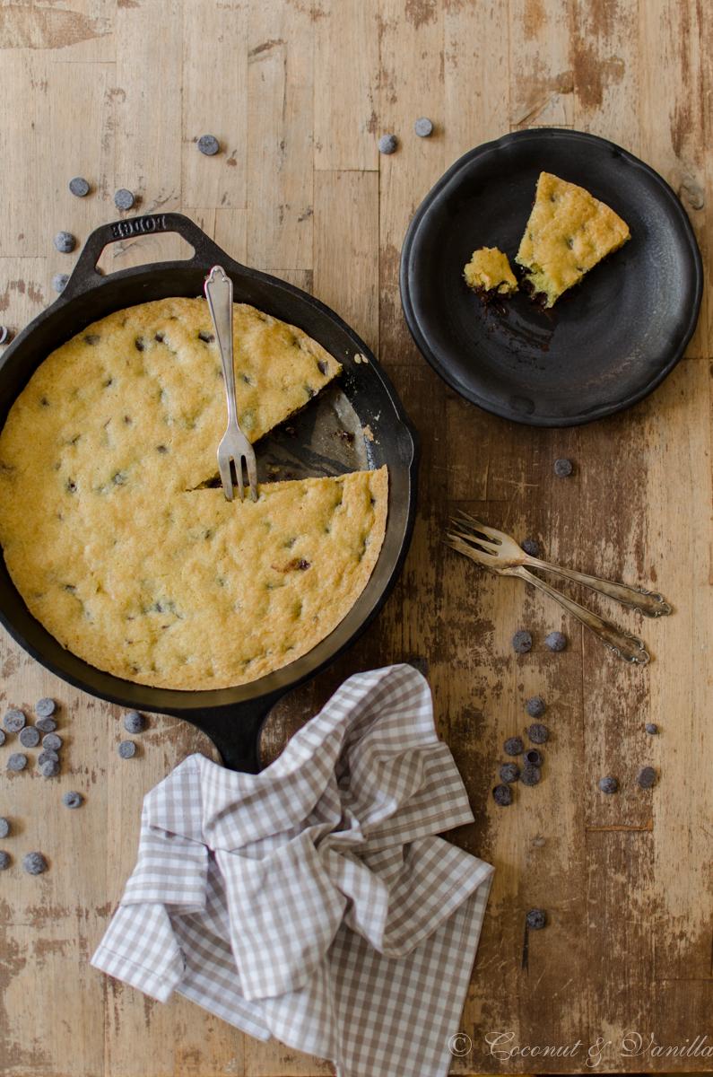 Rezeptbild: Chocolate Chip Cookie Kuchen aus der Pfanne