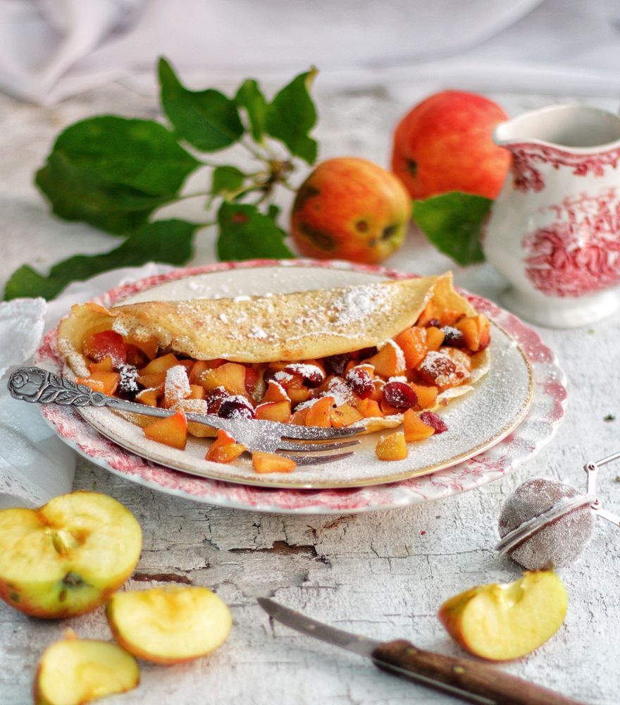 Rezeptbild: Pfannkuchen nach Apfelstrudel Art