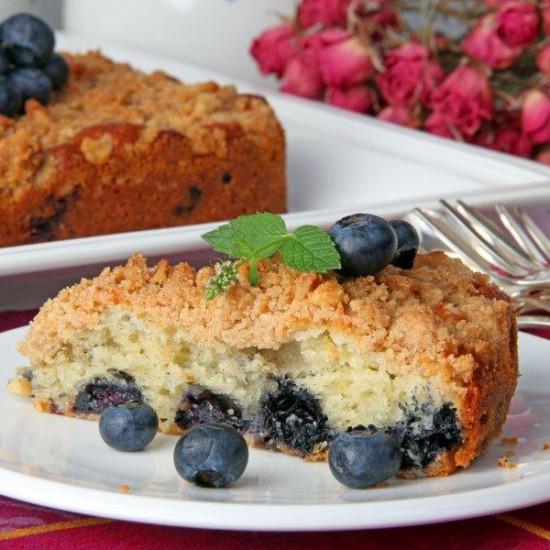 Rezeptbild: Blaubeer-Walnuss-Streusel Kuchen