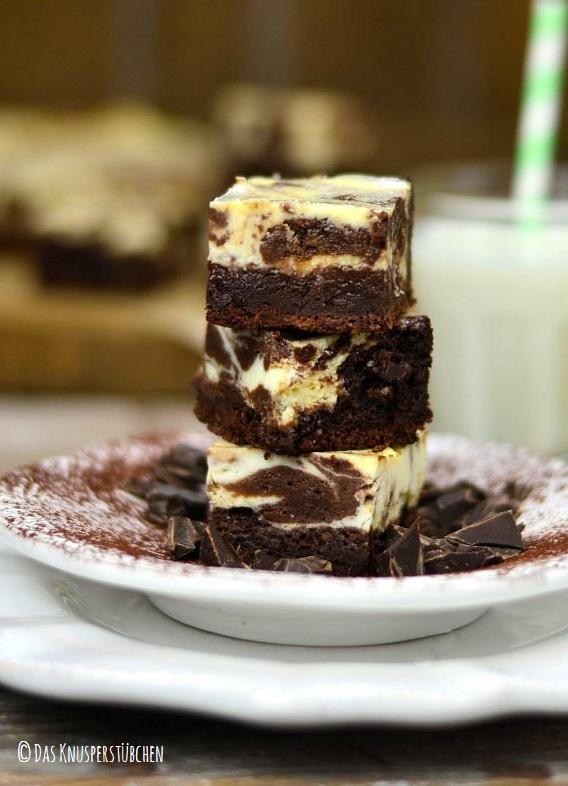 Rezeptbild: Cremige White Chocolate Marmor Brownies