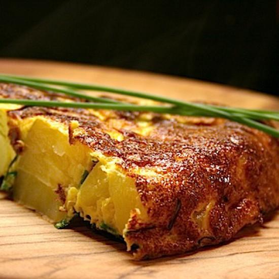 Rezeptbild: Kartoffel-Tortilla mit Wasabiquark