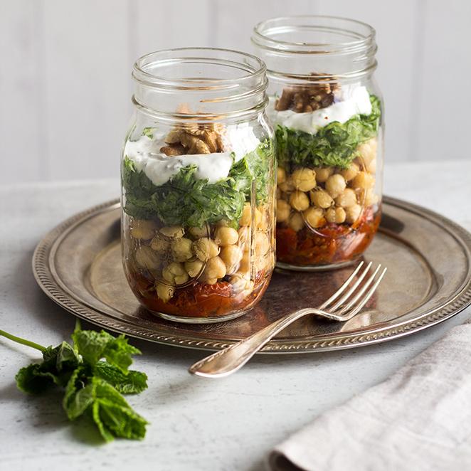 Rezeptbild: Gurken-Kichererbsen-Salat to go