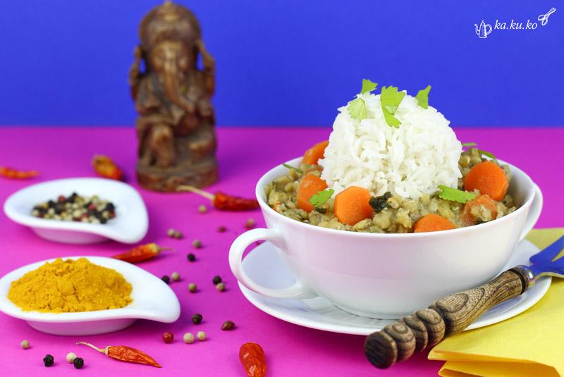 Rezeptbild: Indisches Dal aus roten Linsen mit Knoblauch und Koriander