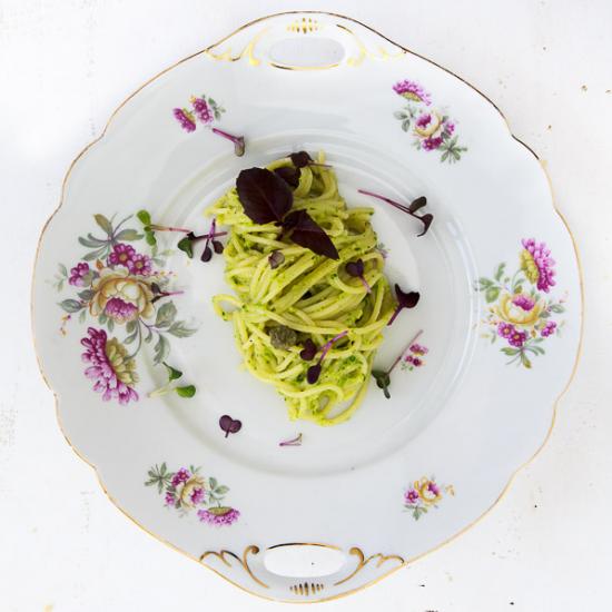 Rezeptbild: Pasta mit Grünspargelpesto