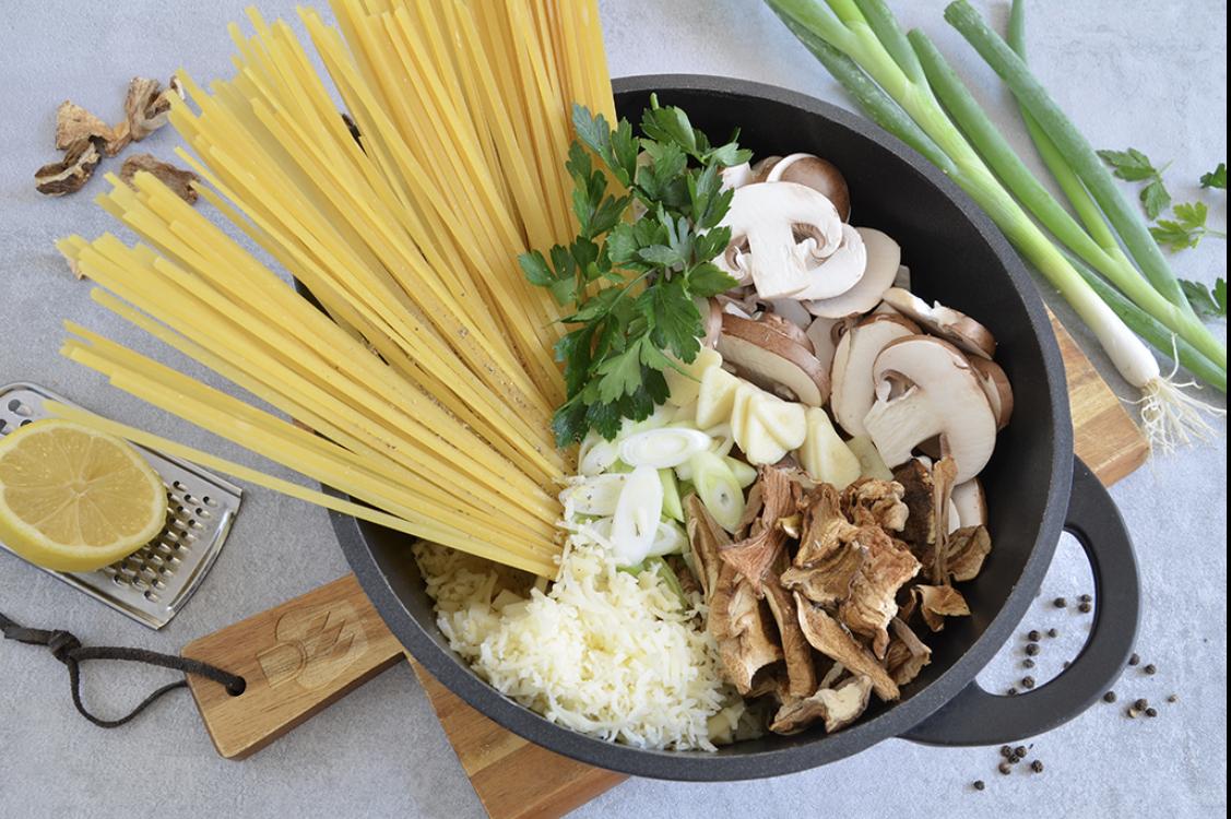 Rezeptbild: Cremige One Pot Pasta mit Pilzen