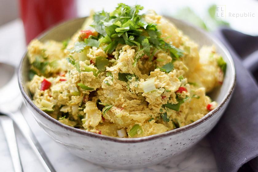 Rezeptbild: Tahini Curry Kartoffelsalat