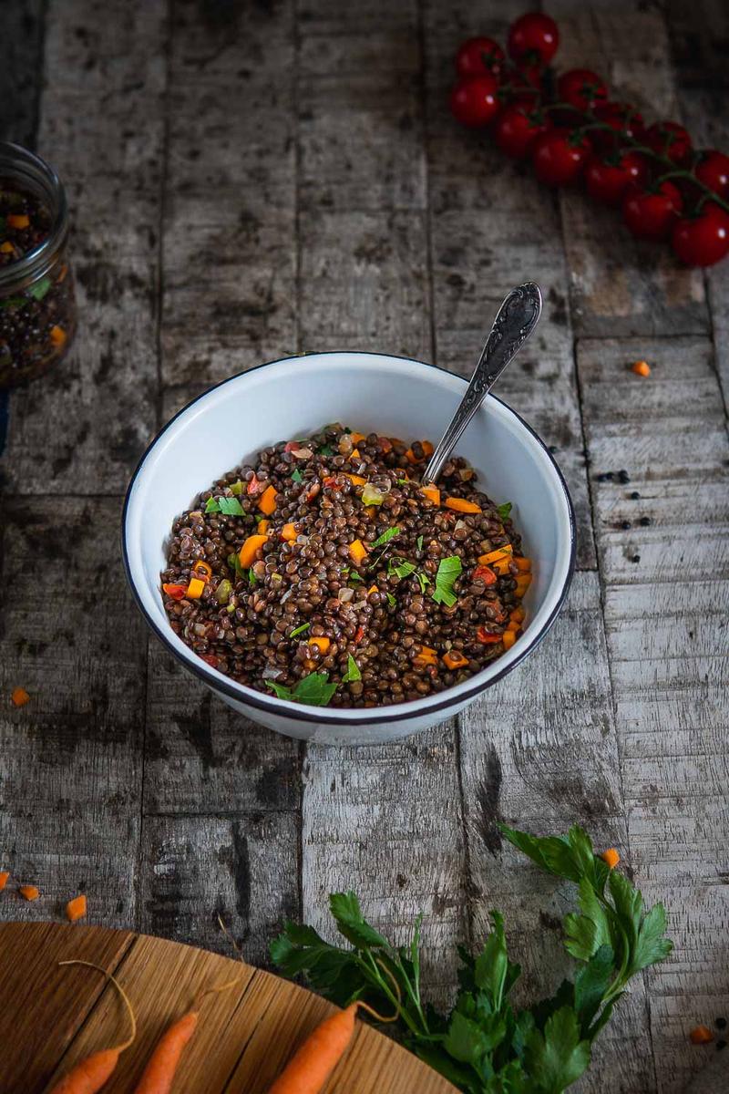 Rezeptbild: Leichter Linsensalat aus Belugalinsen