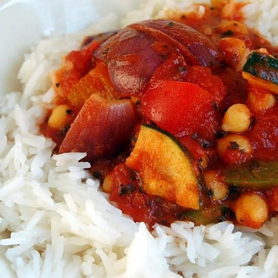 Rezeptbild: Kichererbsen-Gemüse-Pfanne