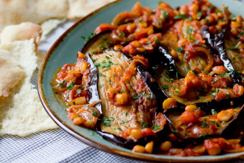 Rezeptbild: Aubergine meets Kichererbse: M'saka'a