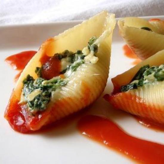 Rezeptbild: Muschelnudeln gefüllt mit Spinat und Ricotta